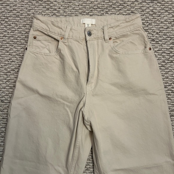 H&M WIDE LEG CREAM JEANS - Picture 4 of 9